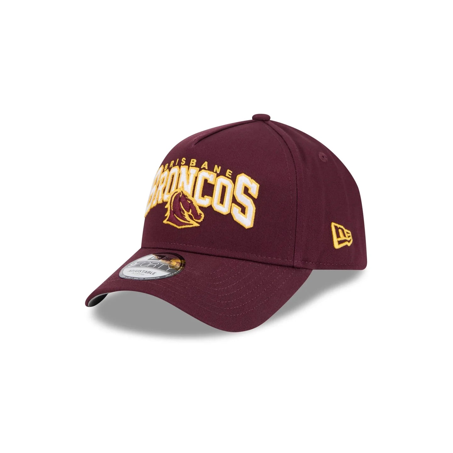 Brisbane Broncos Hat - Maroon Logo Arch 9Forty A-Frame NRL Snapback Cap - New Era